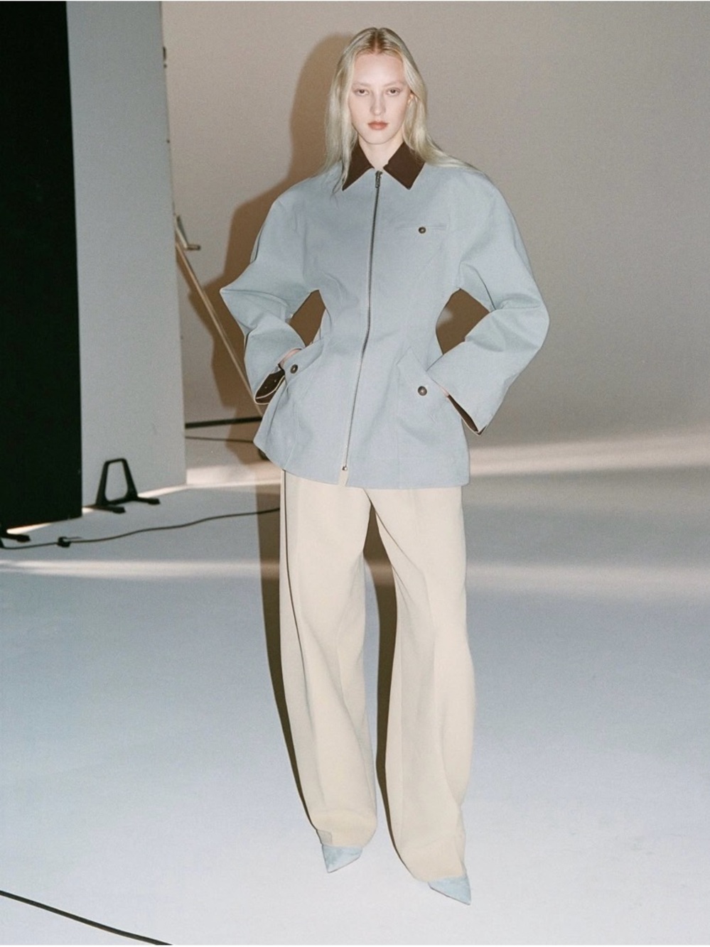 Helsa The Lady Hunting Jacket with Faux Leather Collar - size M